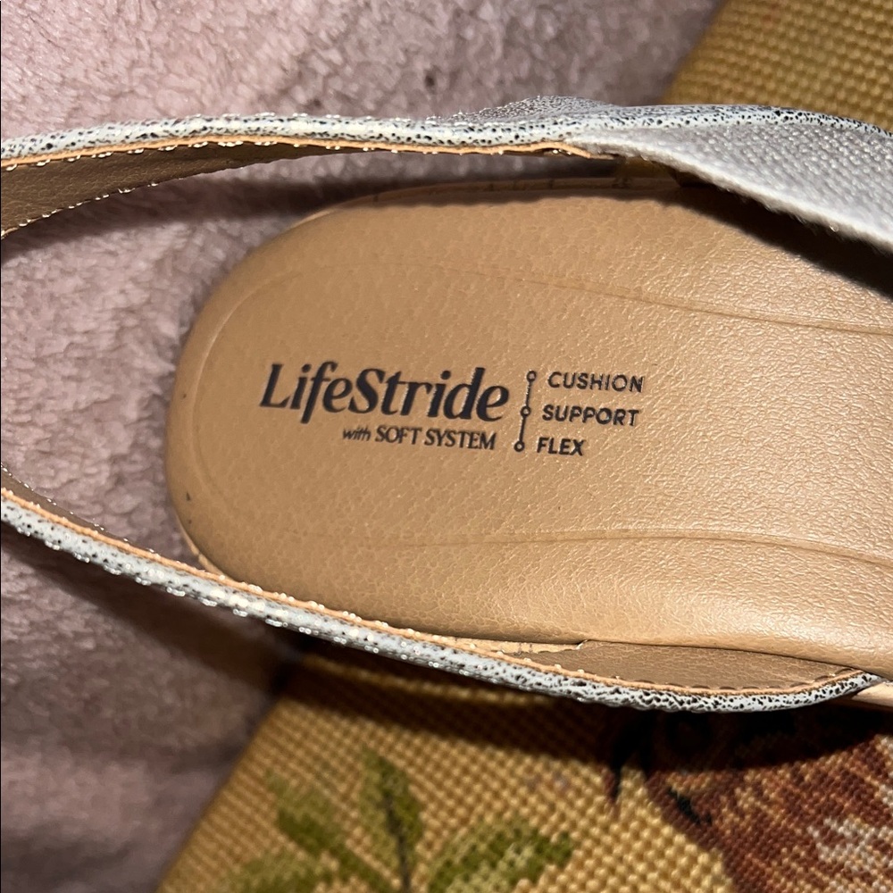 Life Stride Women's Taupe Wedge Sandals - Picture 2 of 7